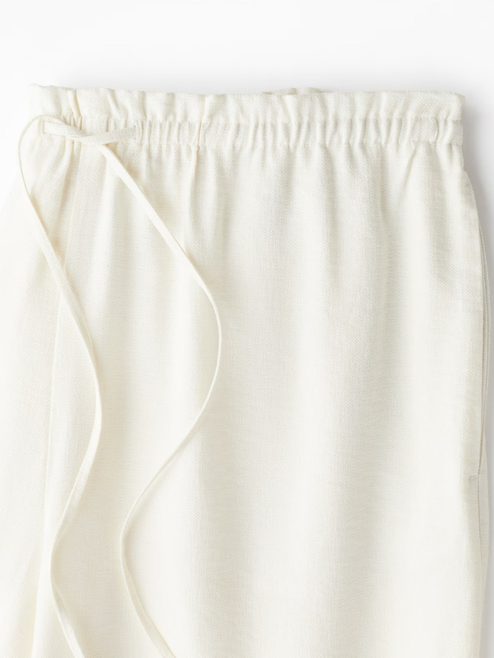 H&M Straight Drawstring Pants Cream - Picture 2 of 4